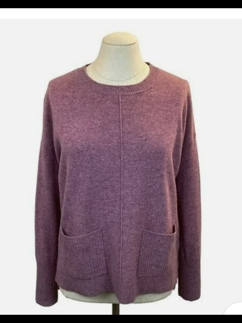 Tahari Lux 100% Cashmere Mauve Crewneck Sweater
